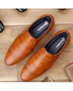 BROTHER’S Formal Stylish Party Wear Mocassion Shoes for Men (Tan)