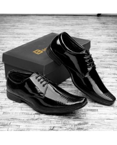 Brother’s Formal Stylish Fashionable Patent Derby Shoes For Men (Black)