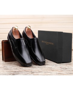 BRENDANBON Formal Stylish Party Wear Leather New Mocassion Shoes for Men (Black)