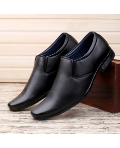 BROTHER’S Formal Stylish Party Wear Leather Mocassion Shoes for Men (Black)