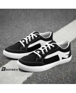Brother's Casual Stylish Fashionable Party Wear Line Sneaker Shoes for Men (Black)
