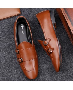 Brother's Formal Stylish Fashionable Monk Shoes For Men (Tan)