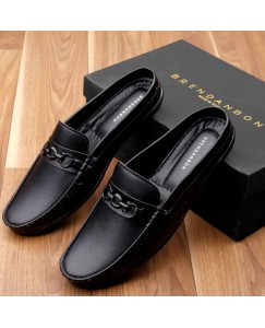 BRENDANBON Casual Stylish Party Wear Open Shoes for Men (Black)