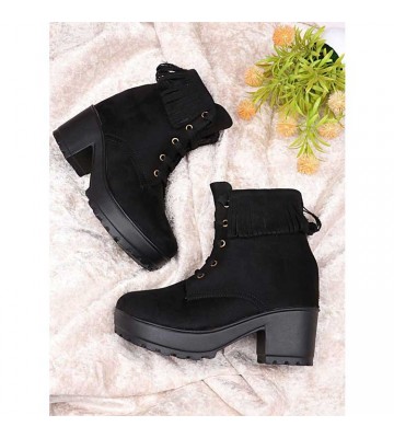 Shoetopia Womens Heel Boots Black