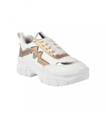 Shoetopia Womens Shoes Gold And White