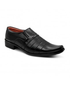 Iaddicted Black Lined Formal Slip-On Shoes for Men Office Wear