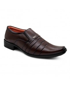 Iaddicted Brown Lined Formal Slip-On Shoes for Men Office Wear