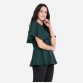 Women's Designer Solid Crepe Top Green Top