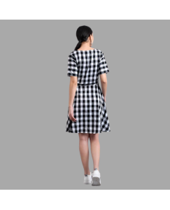 Verve Studio Cotton Check Short Dress 
