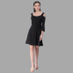 Womens Cotton Blend Solid Mid-Length Dress