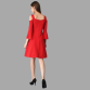 Womens Cotton  Solid Mid-Length Dress