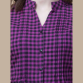 Women's Cotton Checkered Short Dress Purple