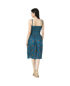 Womens Rayon Printed Midi Dress 