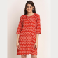 Aawari Rayon A-Line Orange Half Choli Printed Short Dress For Womens