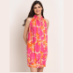Aawari Rayon A-Line Elephant Printed Collared Short Dress For Women's