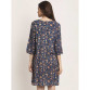 Aawari Rayon A-Line Blue Jaal Printed Short Dress For Womens