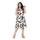 Womens Poly Crepe Floral Print Flared Short Dress