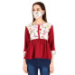 Women's Crepe Floral Print Drop Waist Top with Mask