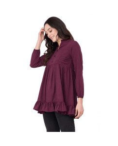 Designer Solid Crepe Top For Womens 