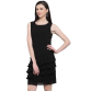 Womens Latest Design Solid Georgette Fit And Flare Short Dress