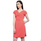 Womens Designer Solid Crepe Fit & Flare Short Dress