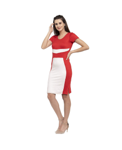 Women's Trendy Solid Hosiery Fit & Flare Short Dress