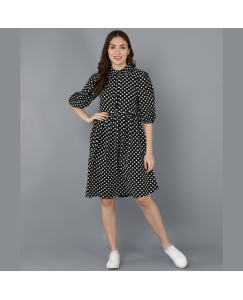 Women's Designer Polka Print Short Dress