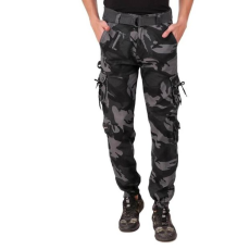 Six pocket Army Style trackpant Black