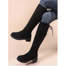Shoetopia Womens Heel Boots Full Black